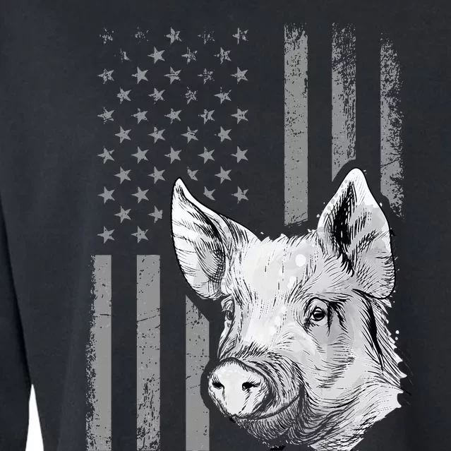 American Flag Farmer Chicken Lover Cropped Pullover Crew