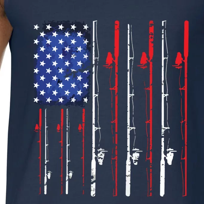 American Flag Fishing Rod Fishing Lover Comfort Colors® Tank Top