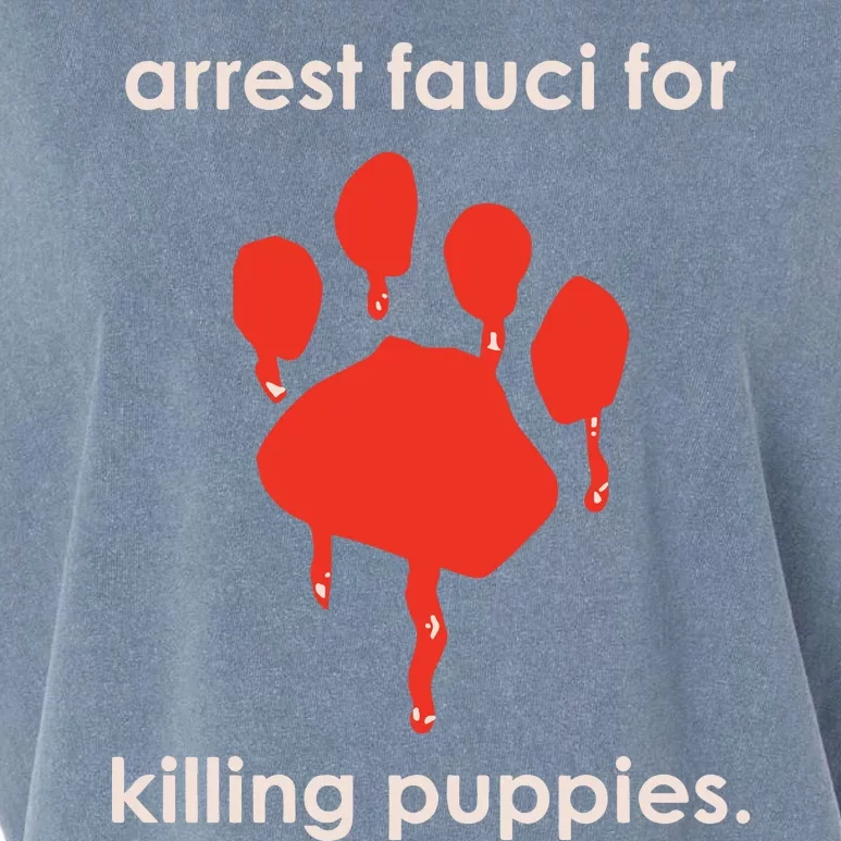 Arrest Fauci For Killing Puppies Garment-Dyed Women's Muscle Tee