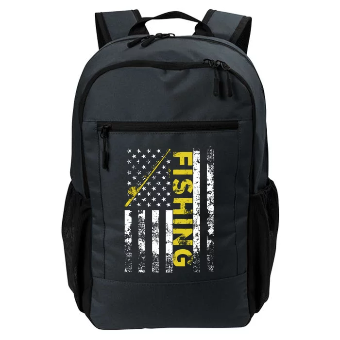 American Flag Fishing Rod Usa Patriotic Funny Gift Daily Commute Backpack