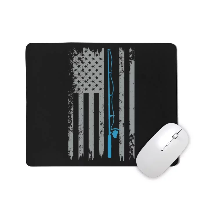 American Flag Fishing Vintage Fisherman Mousepad