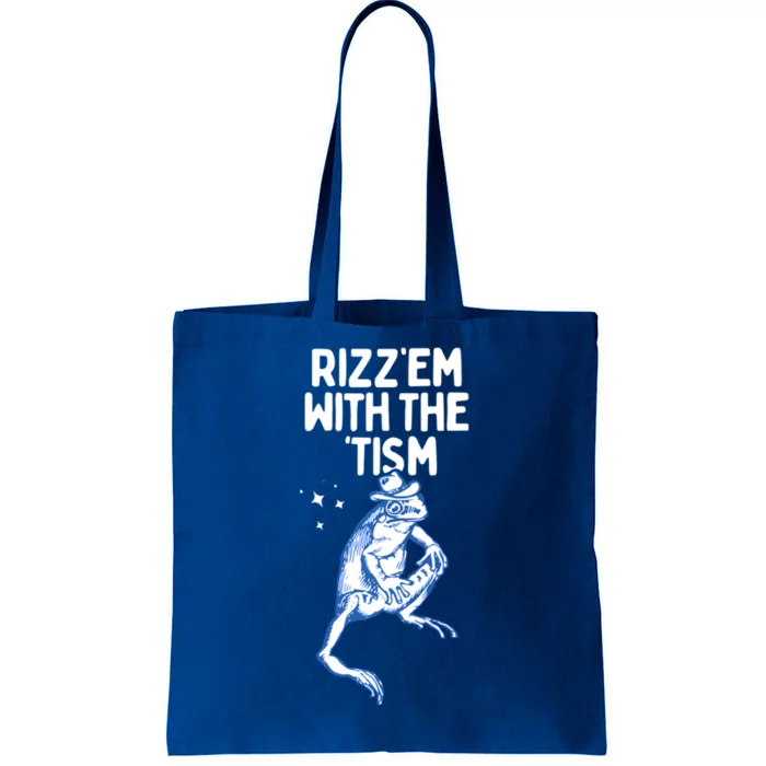 Autism Frog Funny Rizz Em With The Tism Meme Autistic Frog Gift Tote Bag