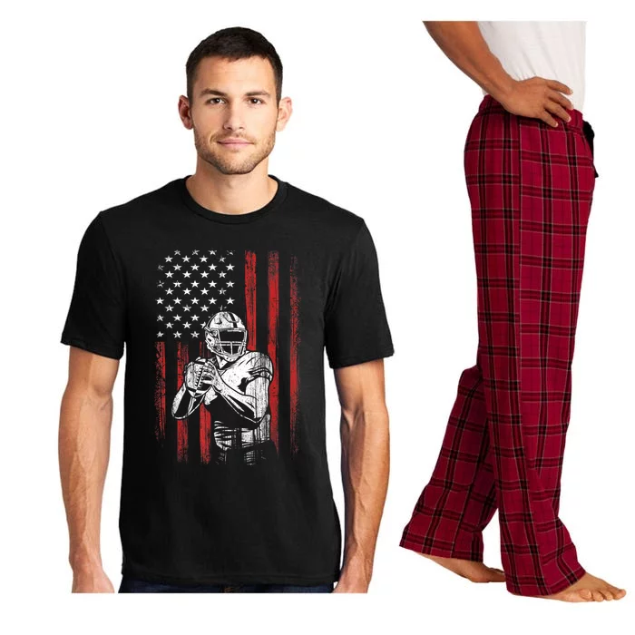 American Flag Football Team Gift Pajama Set