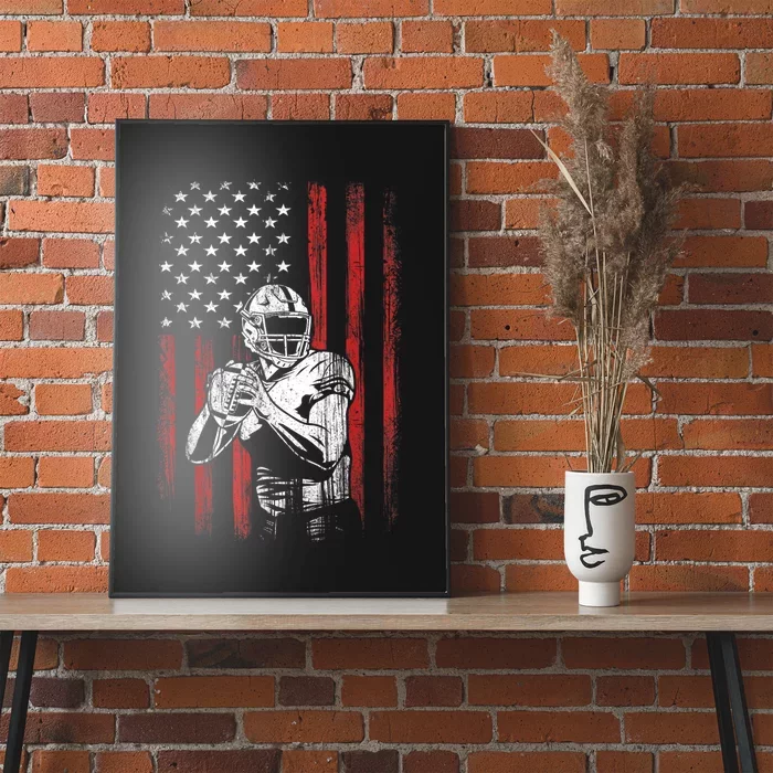 American Flag Football Team Gift Poster