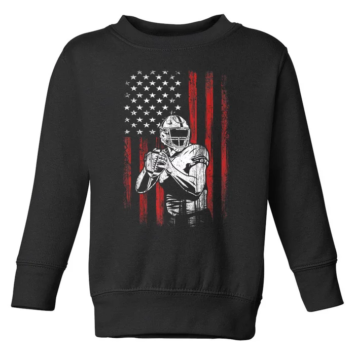 American Flag Football Team Gift Toddler Sweatshirt