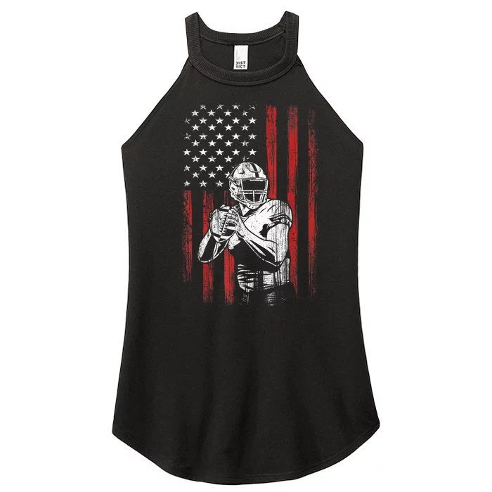 American Flag Football Team Gift Women’s Perfect Tri Rocker Tank