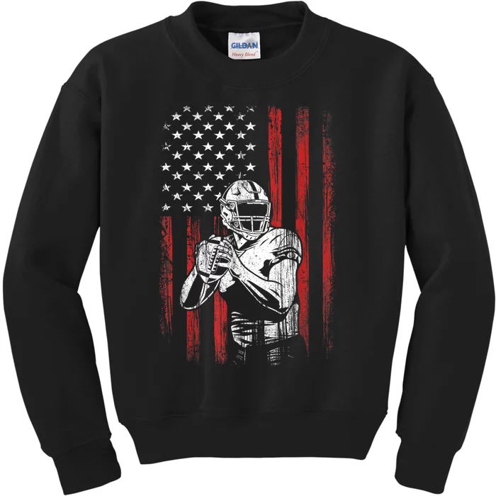 American Flag Football Team Gift Kids Sweatshirt