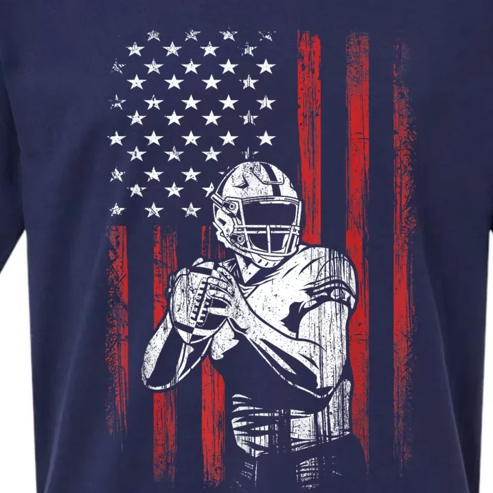 American Flag Football Team Gift Sueded Cloud Jersey T-Shirt