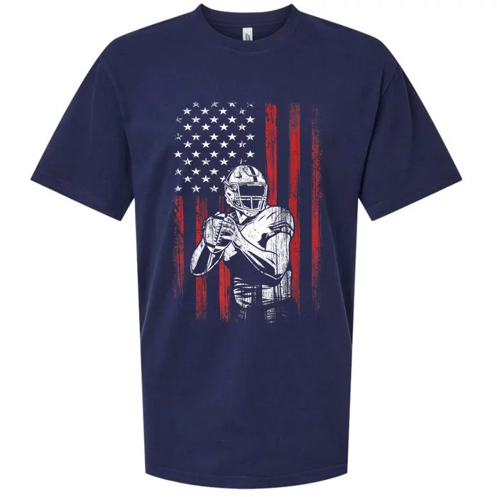 American Flag Football Team Gift Sueded Cloud Jersey T-Shirt