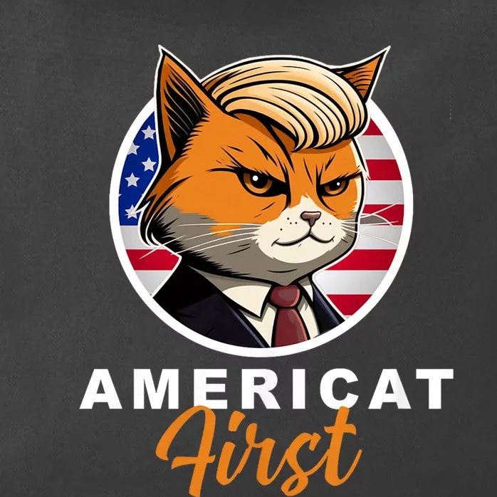 Americat First Funny Patriotic America Cat President Outfit Zip Tote Bag