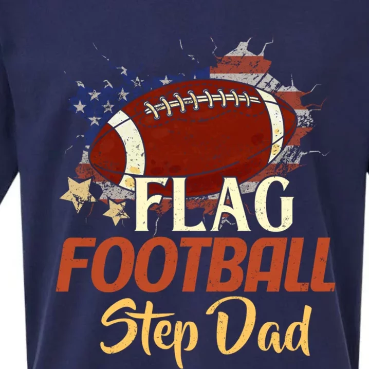 American Flag Football Step Dad Funny Gift For FatherS Day Meaningful Gift Sueded Cloud Jersey T-Shirt