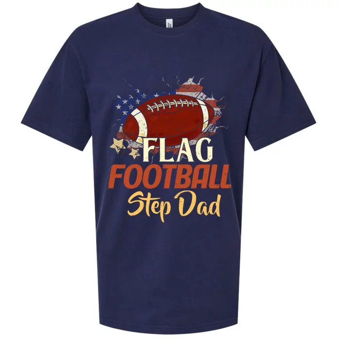 American Flag Football Step Dad Funny Gift For FatherS Day Meaningful Gift Sueded Cloud Jersey T-Shirt