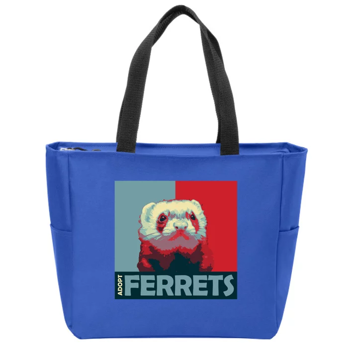 Adopt Ferrets Ferret Costume Ferret Plushie Meaningful Gift Zip Tote Bag