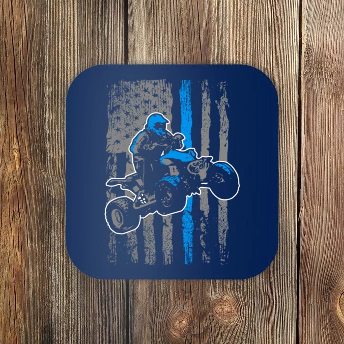 American Flag Four Wheeler Quad Men Atv Riding Gift Coaster