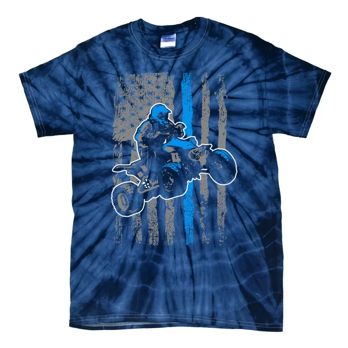 American Flag Four Wheeler Quad Men Atv Riding Gift Tie-Dye T-Shirt