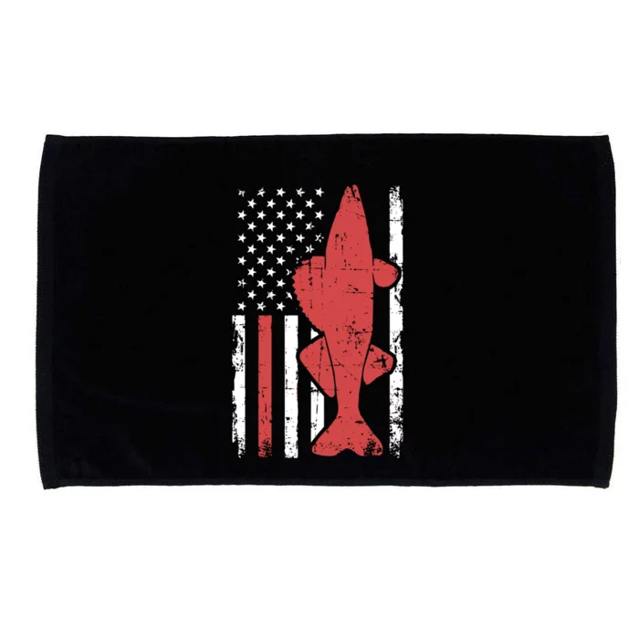 American Flag Fishing Bass Pro Fish 4th Of July Cool Gift Microfiber Hand Towel