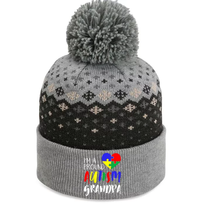 Autism Family Gift Proud Autism Grandpa Funny Gift Autism Funny Gift The Baniff Cuffed Pom Beanie