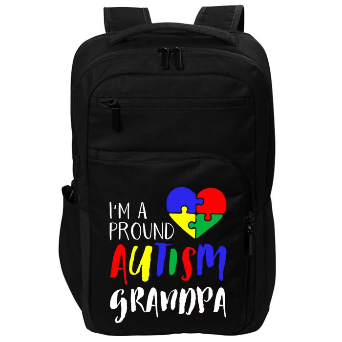 Autism Family Gift Proud Autism Grandpa Funny Gift Autism Funny Gift Impact Tech Backpack