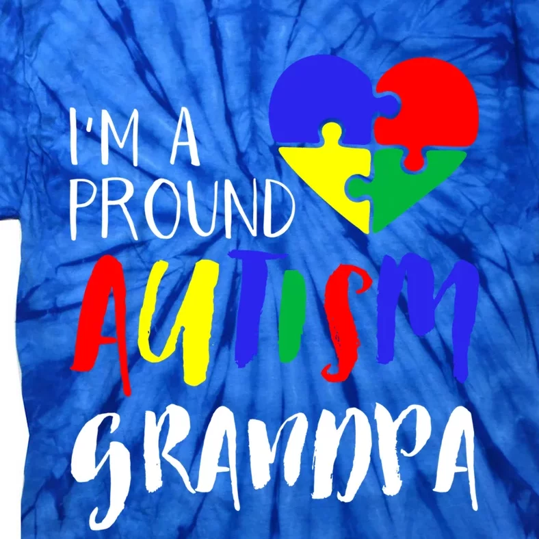 Autism Family Gift Proud Autism Grandpa Funny Gift Autism Funny Gift Tie-Dye T-Shirt