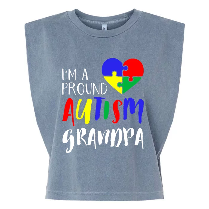 Autism Family Gift Proud Autism Grandpa Funny Gift Autism Funny Gift Garment-Dyed Women's Muscle Tee