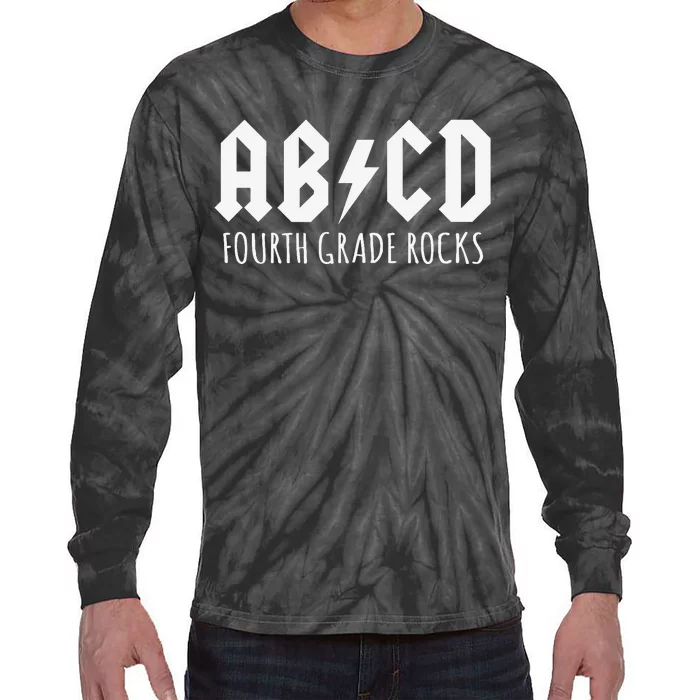 ABCD Fourth Grade Rocks Teacher Back to School Tie-Dye Long Sleeve Shirt