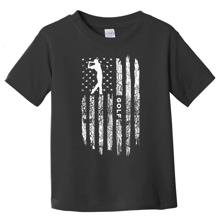 American Flag Golf Clothing - Golfer Vintage Golf Toddler T-Shirt