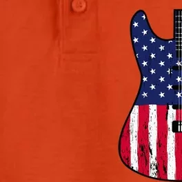 American Flag Guitar Funny Usa Guitarist Outfit Dry Zone Grid Performance Polo