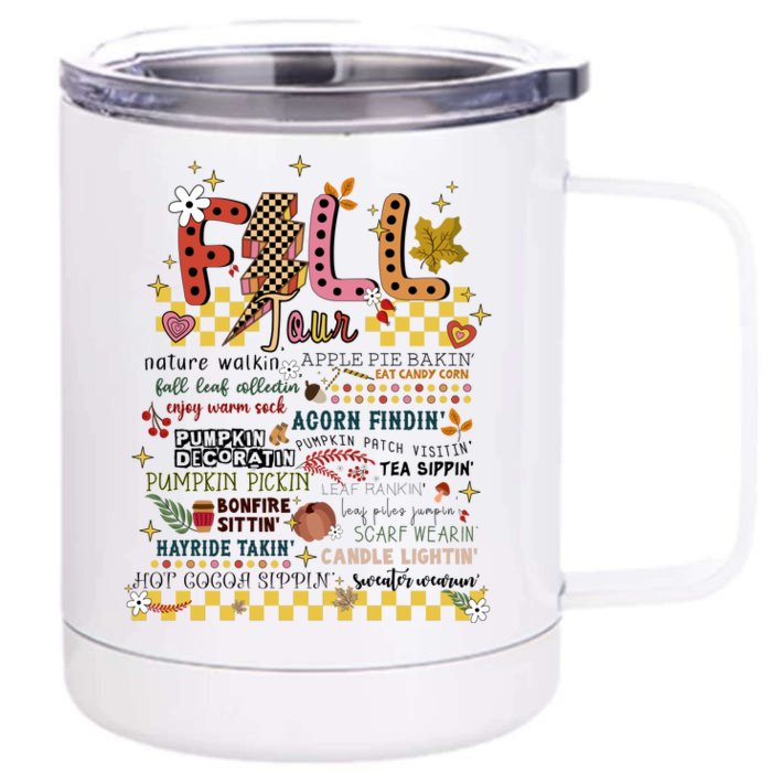 Autumn Fall Graphic Front & Back 12oz Stainless Steel Tumbler Cup