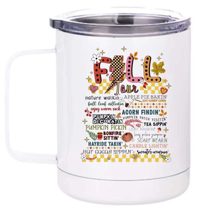 Autumn Fall Graphic Front & Back 12oz Stainless Steel Tumbler Cup