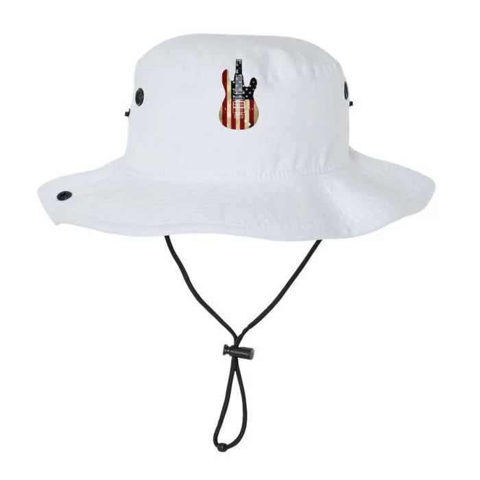 American Flag Guitar 4th Of July Patriotic Tee Great Gift Legacy Cool Fit Booney Bucket Hat