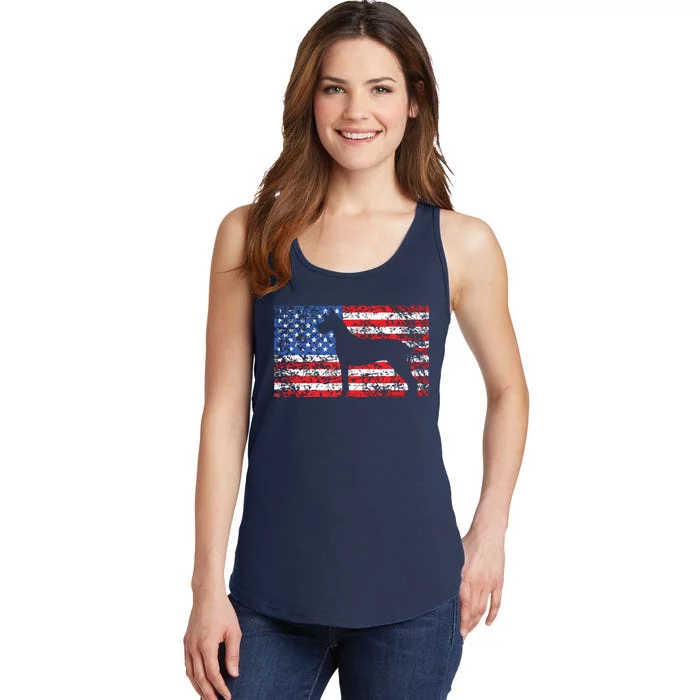 American Flag Great Dane Dog 4th Of July USA Gift Ladies Essential Tank