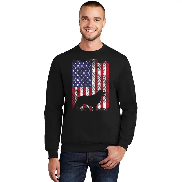 America Flag Golden Retriever 4th Of July US Patriotic Dog Tall Sweatshirt