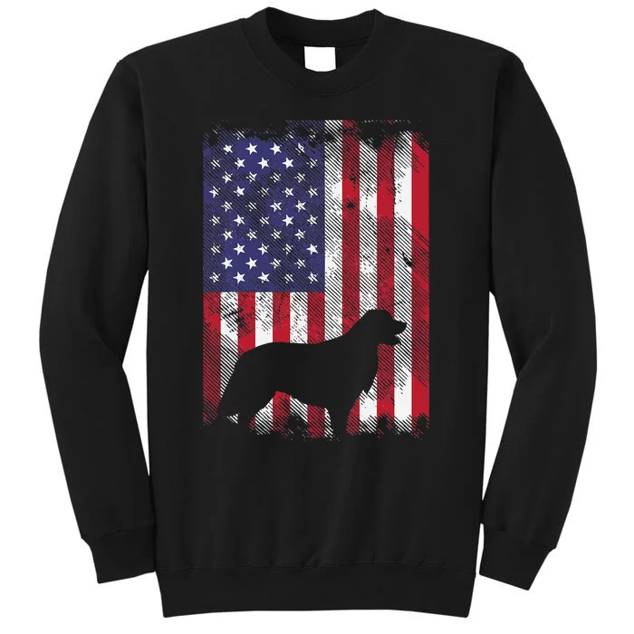 America Flag Golden Retriever 4th Of July US Patriotic Dog Tall Sweatshirt