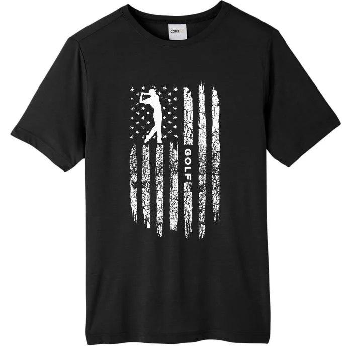 American Flag Golf Clothing Golfer Vintage Golf ChromaSoft Performance T-Shirt