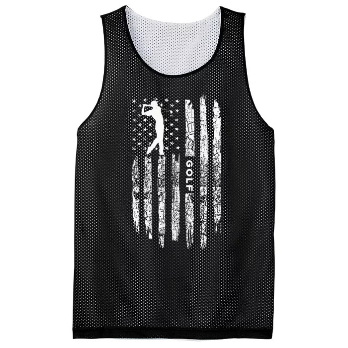 American Flag Golf Clothing Golfer Vintage Golf Mesh Reversible Basketball Jersey Tank