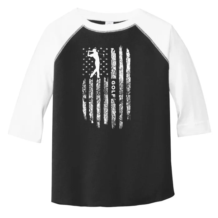 American Flag Golf Clothing Golfer Vintage Golf Toddler Fine Jersey T-Shirt