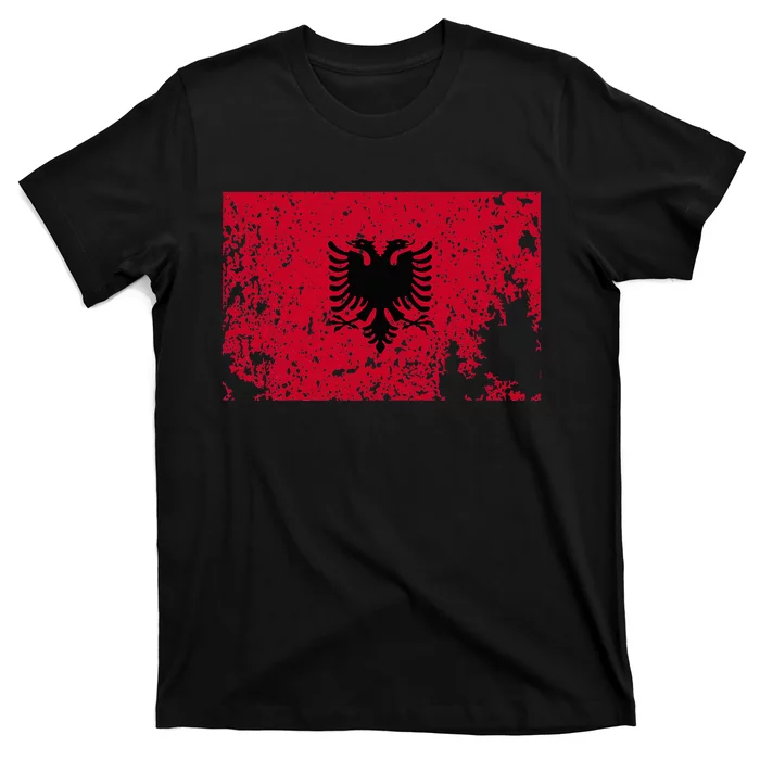 Albania Flag Grunge Albanian Flag Patriotic T-Shirt