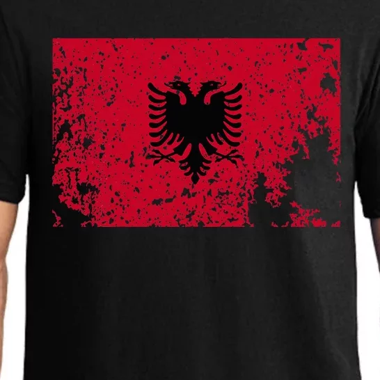 Albania Flag Grunge Albanian Flag Patriotic Pajama Set