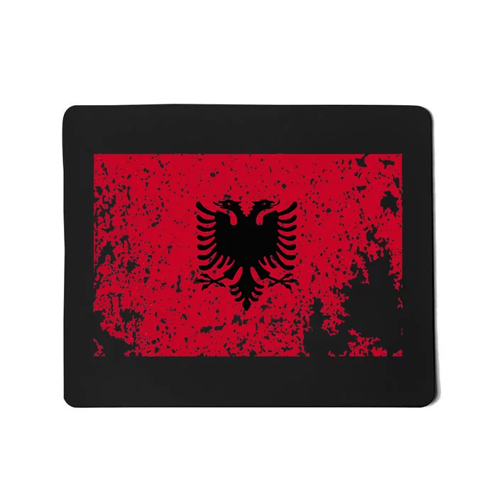 Albania Flag Grunge Albanian Flag Patriotic Mousepad