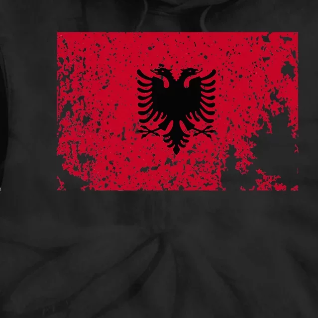 Albania Flag Grunge Albanian Flag Patriotic Tie Dye Hoodie