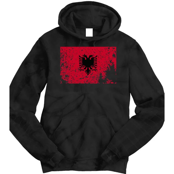 Albania Flag Grunge Albanian Flag Patriotic Tie Dye Hoodie