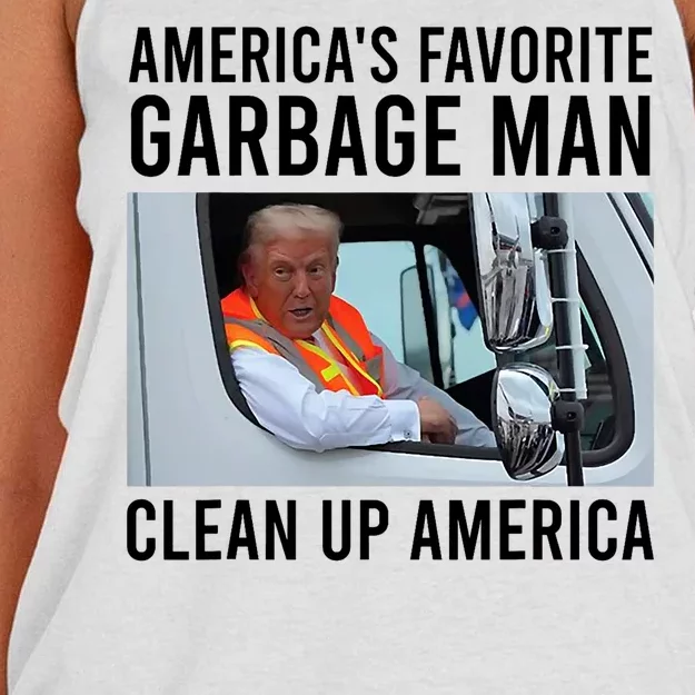 AmericaS Favorite Garbage Man Clean Up America Women's Knotted Racerback Tank