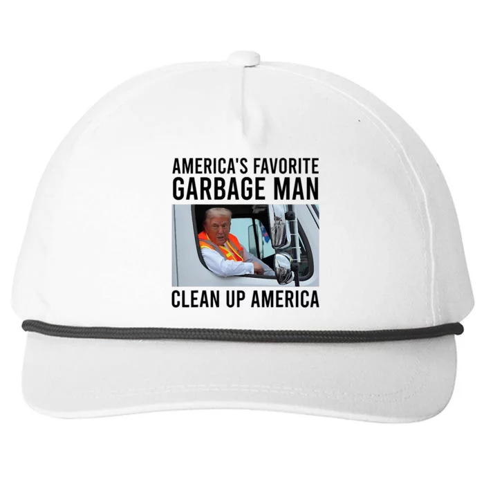 AmericaS Favorite Garbage Man Clean Up America Snapback Five-Panel Rope Hat