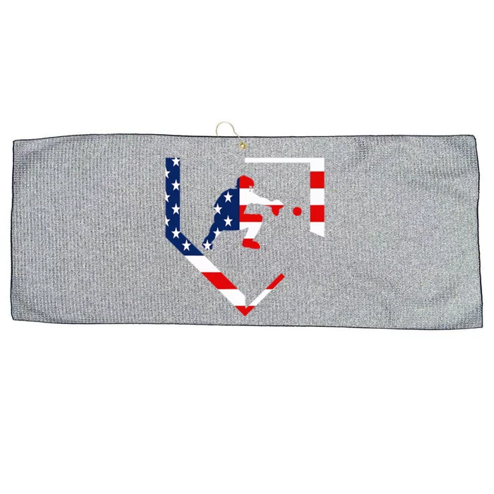 American Flag Graphic Baseball Catcher Gear Baseballin Large Microfiber Waffle Golf Towel