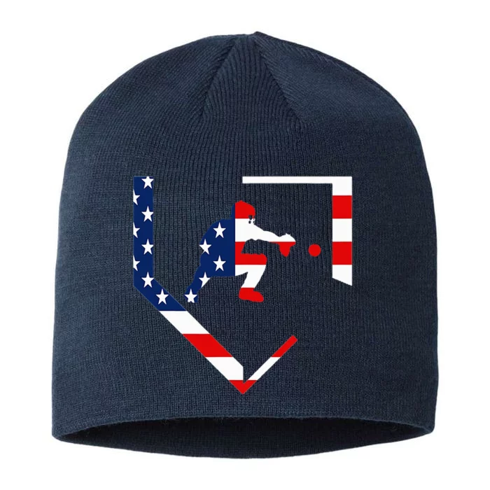 American Flag Graphic Baseball Catcher Gear Baseballin 8 1/2in Sustainable Knit Beanie