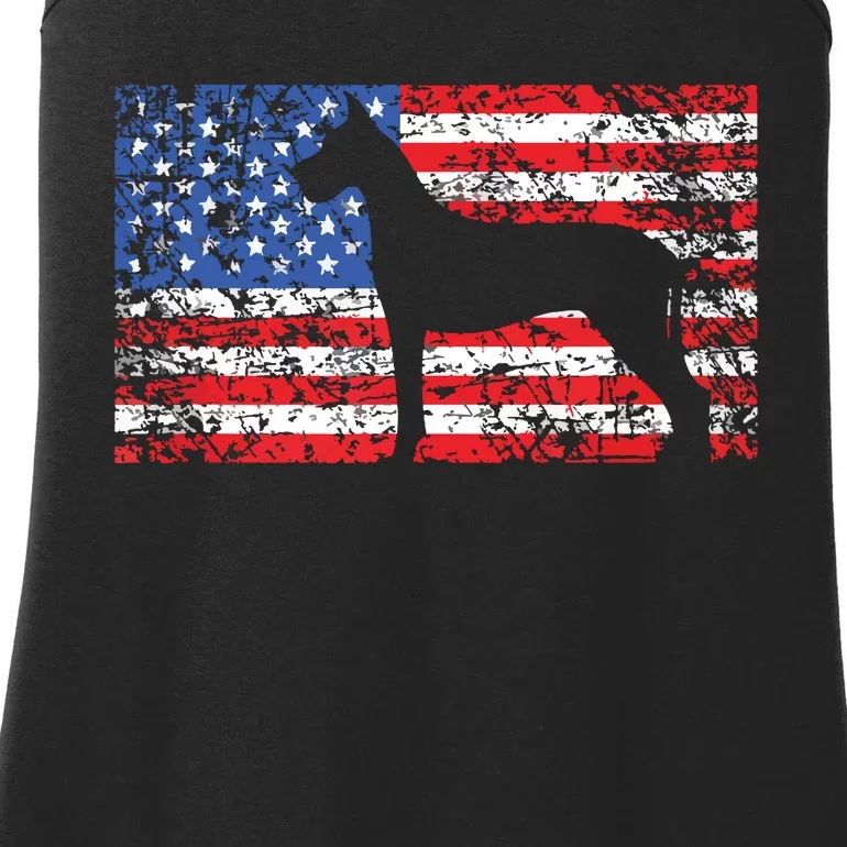 American Flag Great Dane Dog 4th Of July USA Gift Ladies Essential Tank