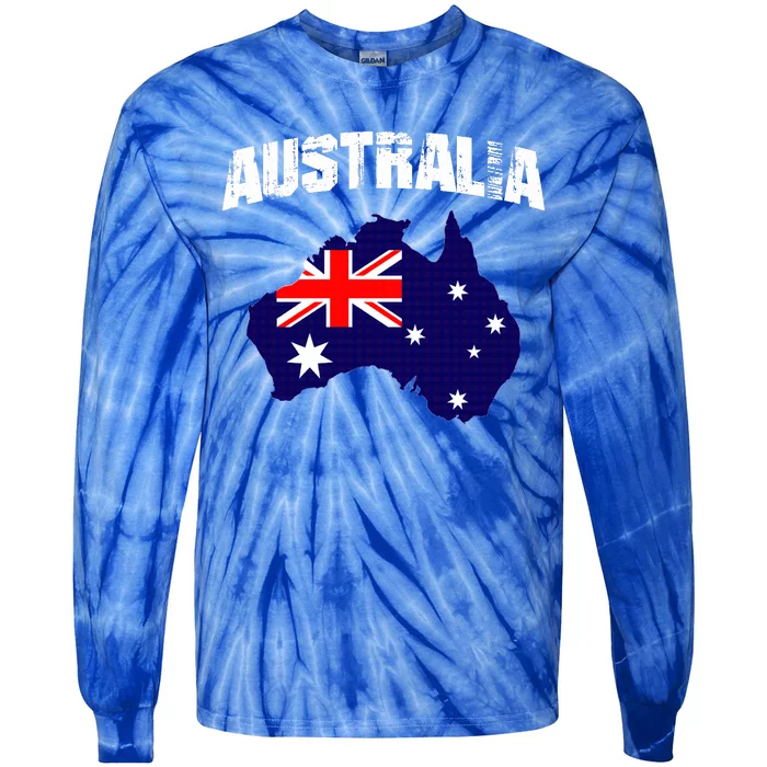 Australia Flag Gift Tie-Dye Long Sleeve Shirt