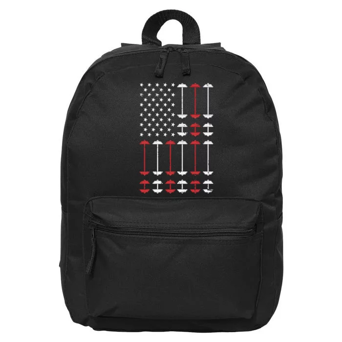 American Flag Gym 4th Of July Fitness Athlete Trainer 16 in Basic Backpack