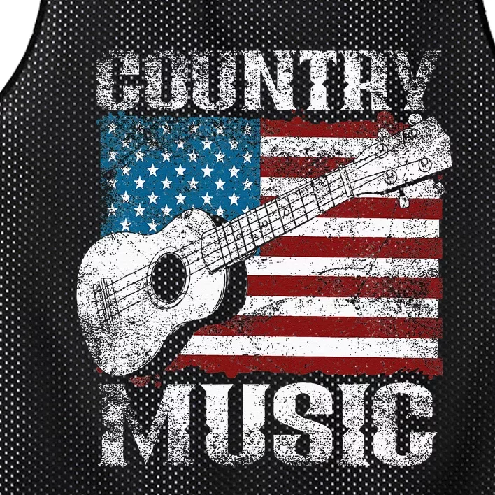 American Flag Guitar Player Funny Country Music Lover Mesh Reversible Basketball Jersey Tank