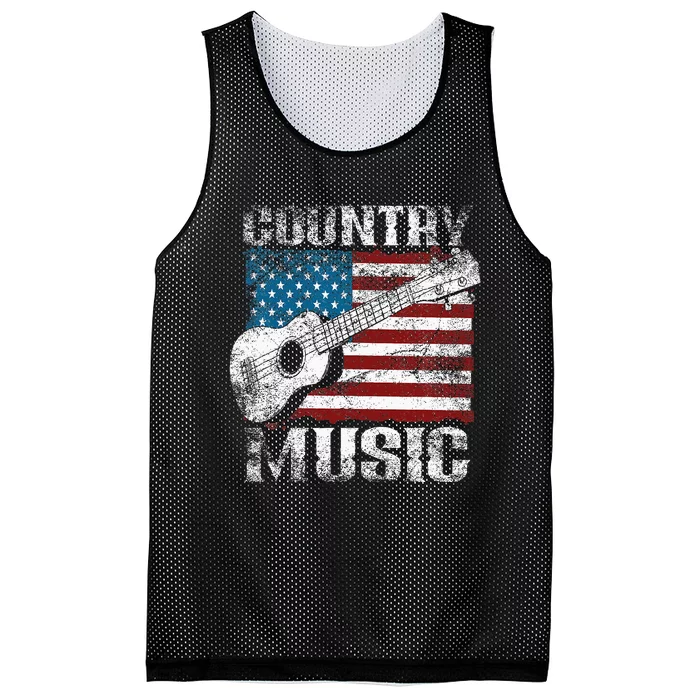 American Flag Guitar Player Funny Country Music Lover Mesh Reversible Basketball Jersey Tank